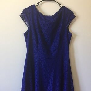 Black Label Evan Picone Blue Lace Dress 12